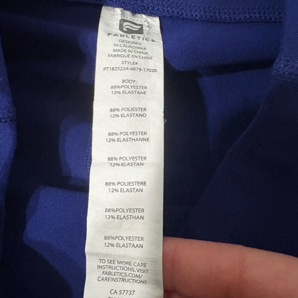 Fabletics High-Waist Royal Blue Cutout Leggings - Picture 2 of 6